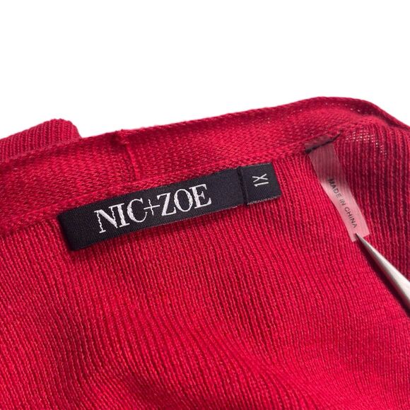 NIC+ZOE 4-Way Convertible Cardigan Red Size 1X - Picture 7 of 16